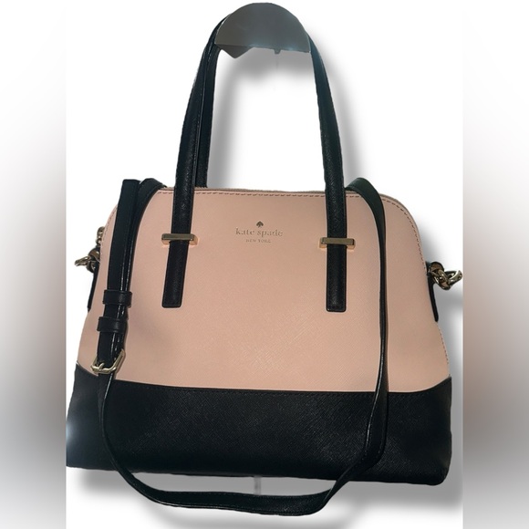 Kate Spade Cedar Street Maise Satchel Shoulder Two-Tone Black and Pink LEATHER - Picture 1 of 14